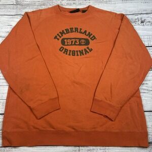 VTG TIMBERLAND Crewneck Sweatshirt Heavy Sweater Weather Gear Orange Sz XXL